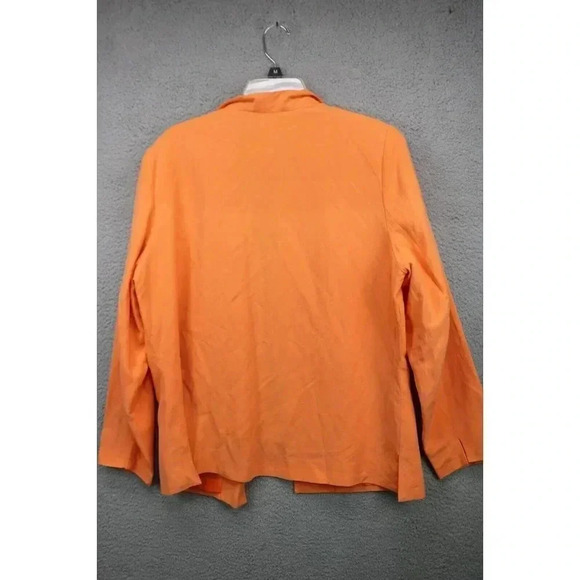 Coldwater Creek Silk and Linen Blend Open Cardigan-Neon Orange-Size 1X-Lined - Picture 8 of 10